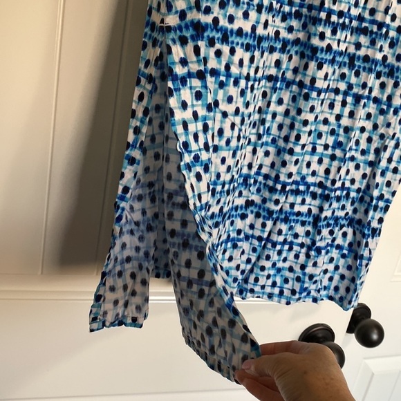 Tommy Bahama Dot Matrix Maxi Skirt Blue White Pull On Elastic Waist Sz XXS - Picture 6 of 11